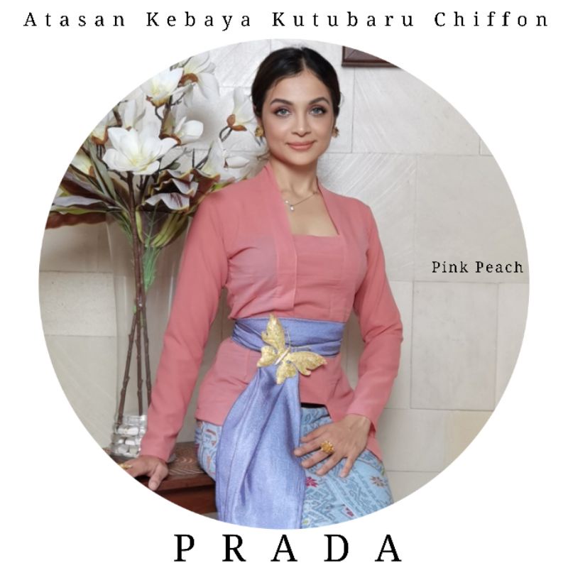 Atasan Kebaya Kutubaru Bali Lengan Panjang Chiffon Prada