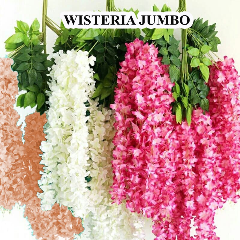 Bunga Wisteria Dekorasi/Bunga Westeria Jumbo/Bunga Juntai Dekorasi Pelaminan/Bunga Plastik