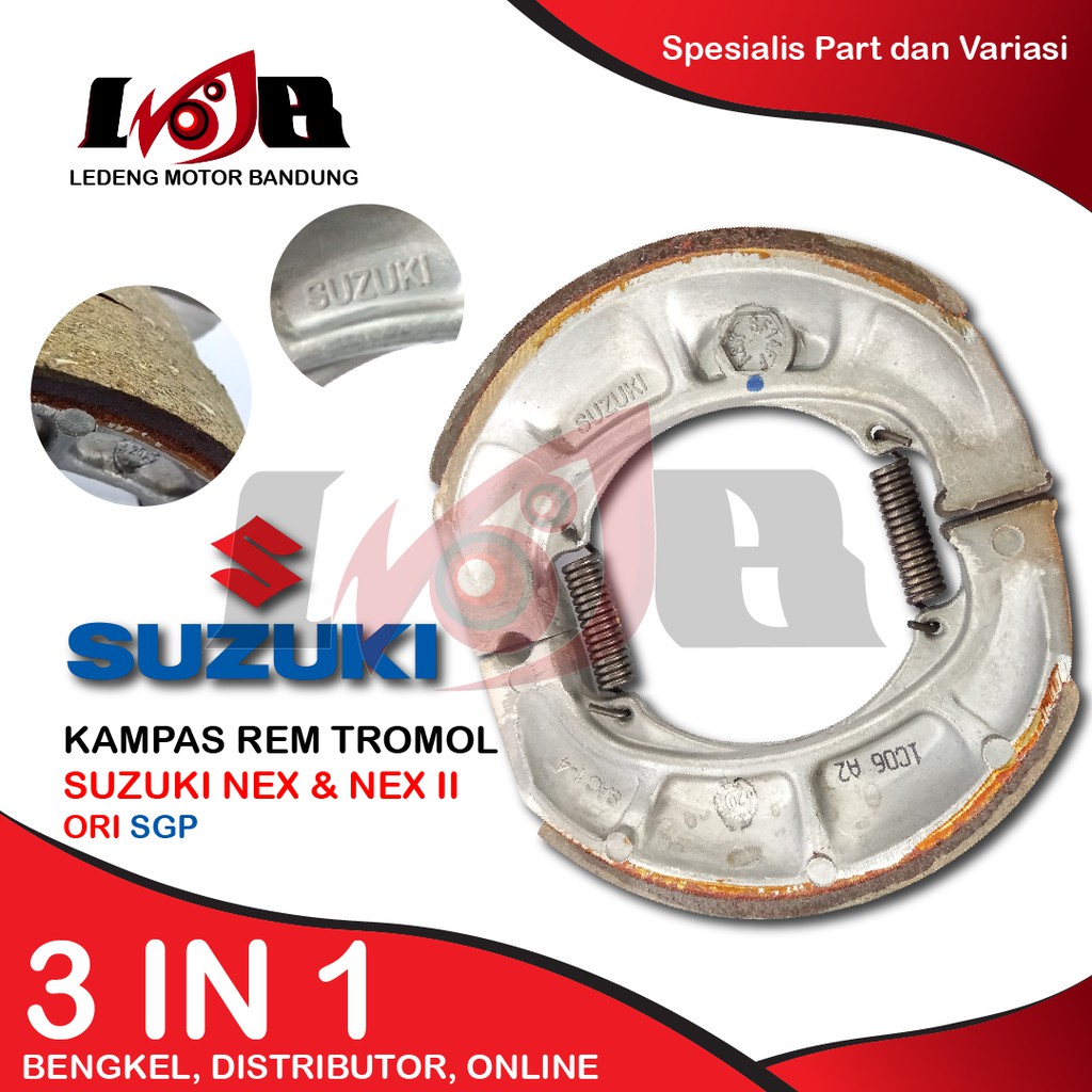 ORIGINAL Kampas Rem Belakang Suzuki Nex Firodo Tromol non cakram Rear Ori SGP