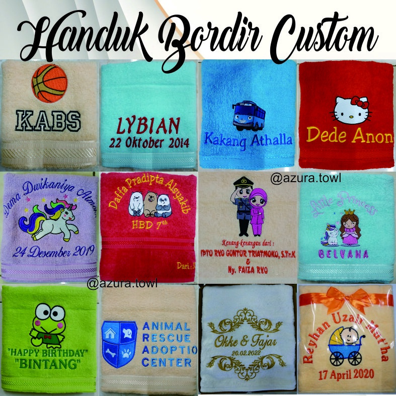 Handuk Bordir Satuan Handuk Bordir Nama Handuk Bordir Ucapan Handuk Bordir Gambar Karakter Handuk Co
