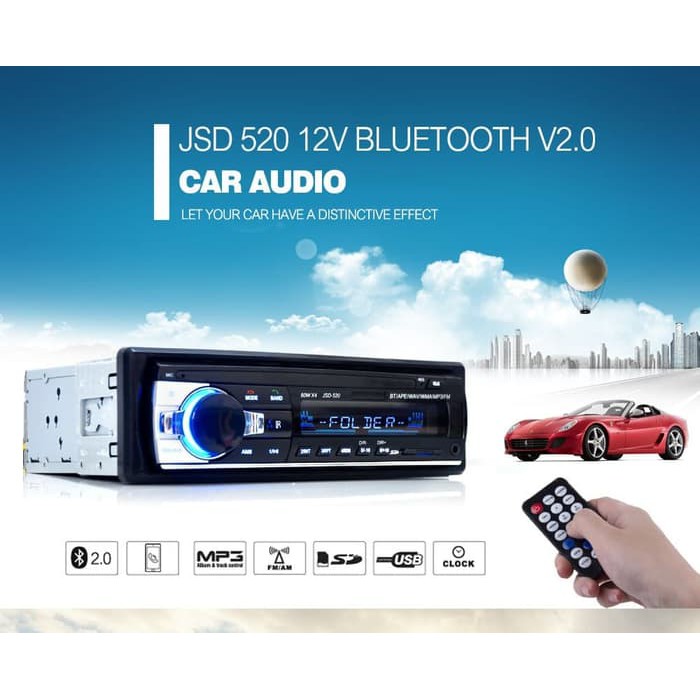 Tape Audio Mobil Car Multifungsi Bluetooth USB MP3 JSD-520 FM Radio