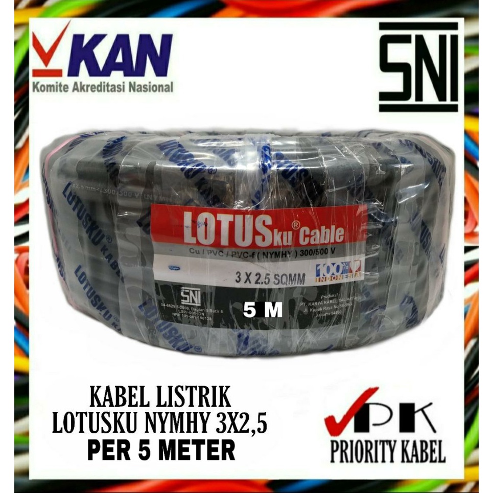 Kabel LOTUSku NYMHY 3x2,5 3x2.5 (Per 5 meter)