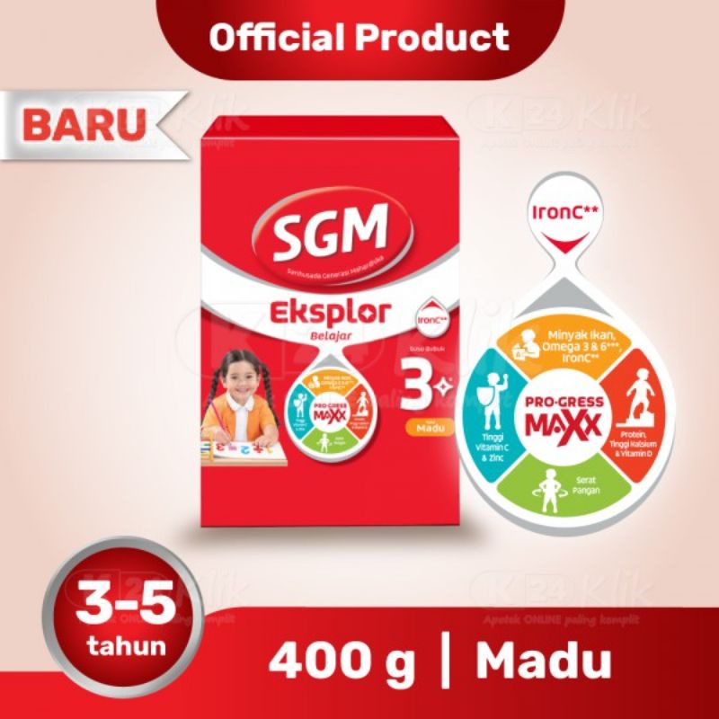 

SGM eksplor 3+ Madu / Vanila 400gr / Susu SGM explore 3+ 400gram