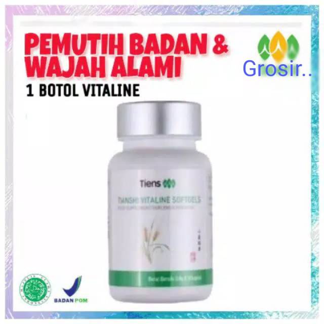 Pemutih Badan Herbal/Vitaline Softgels Capsules Tiens/Pemutih Tiens Original