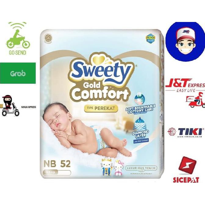 Pampers Sweety Comfort Gold Newborn 52 Popok Bayi CUCI GUDANG