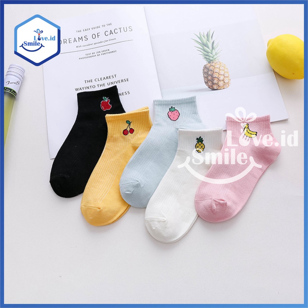 Kaos Kaki motif Buah Fruit Fashion Unisex Pria Wanita Murah Ankle Socks KK004