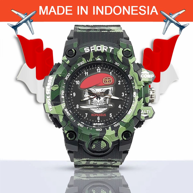 {Istimewa} Jam Tangan KOMANDO PASUKAN KHUSUS (TNI) -Hitam Army Water Resistant