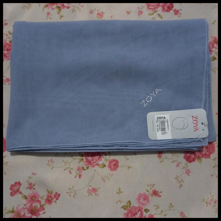 Kerudung Hijab Jilbab Segi Empat Polos Zoya Oceana Sparkling Scarf 4