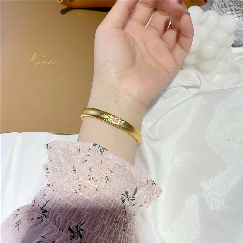 Bisa Cod Gelang Teratai Emas Asli Kadar 375 Keberuntungan Gelang Wanita Temperamen Fashion Hadiah Liburan Terbai 419G4#