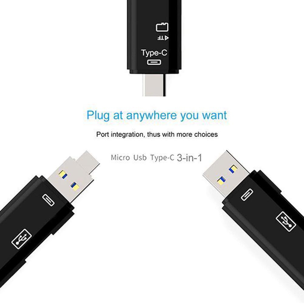 5 in 1 Adapter Card Reader Micro USB 3.0 Type-C OTG TF Digital Untuk Keamanan