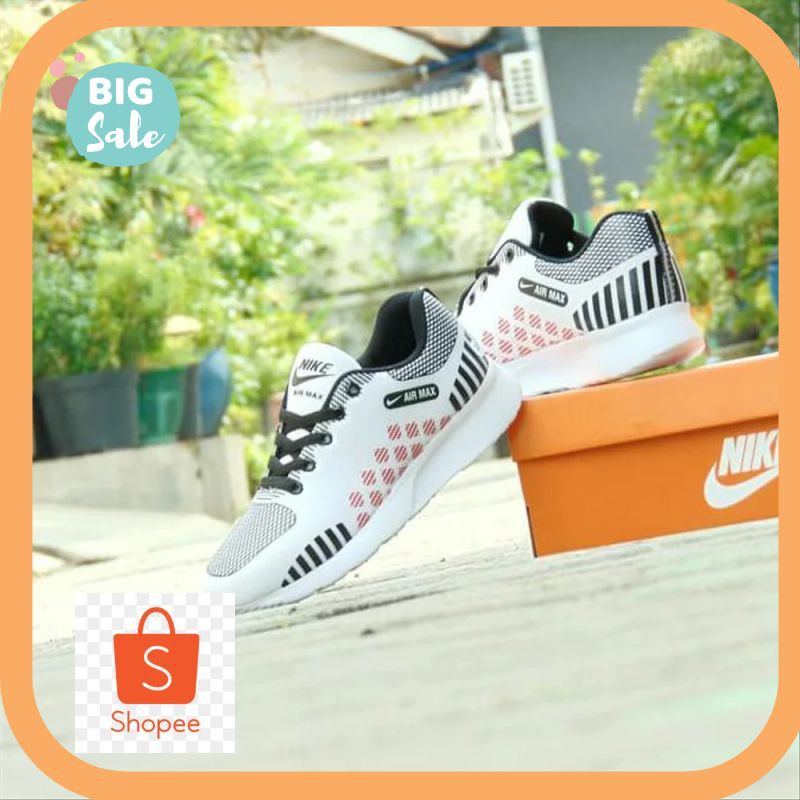 Termurah Sepatu Sport Casual Nike Airmax Zoom Grade Ori - Kombinasi Putih - Az1 - Terbaru Kekinian
