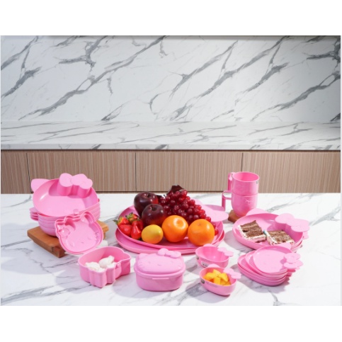 Technoplast Hello Kitty Tableware Set of 20 Pcs Pink Tempat Penyimpanan Makanan