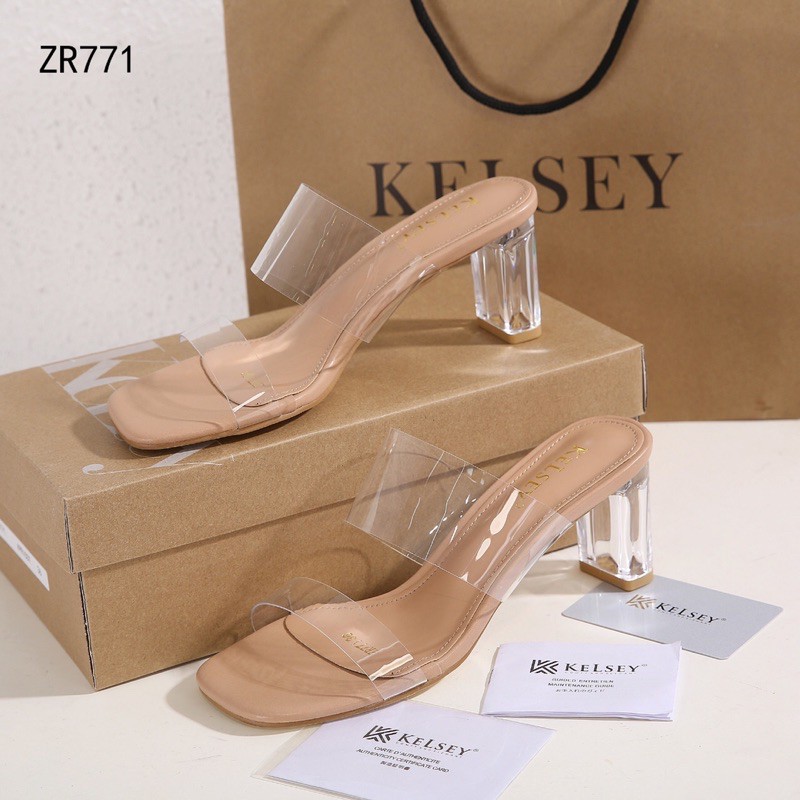 Sandal Heels Hak Kaca 7,5cm  Kelsey ZR771