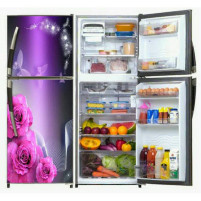 stiker kulkas bunga ungu