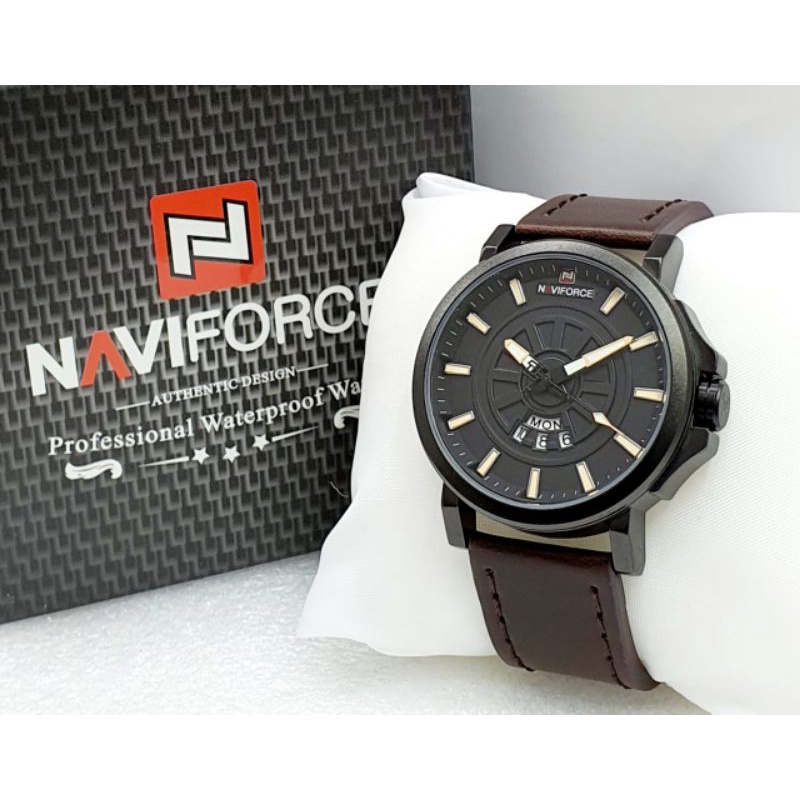 NAVIFORCE 9125 JAM TANGAN ORIGINAL NF PRIA KULIT FREE BOX GARANSI