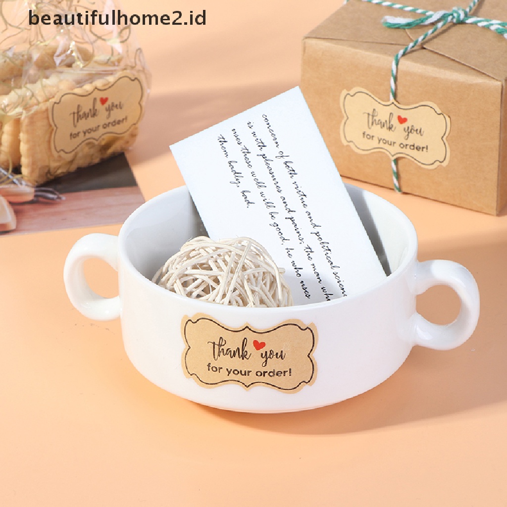 (Beautifulhome2) Buku Literatur Bahasa Mandarin250pcs / Roll Stiker Label Tulisan Thank You For Your Order