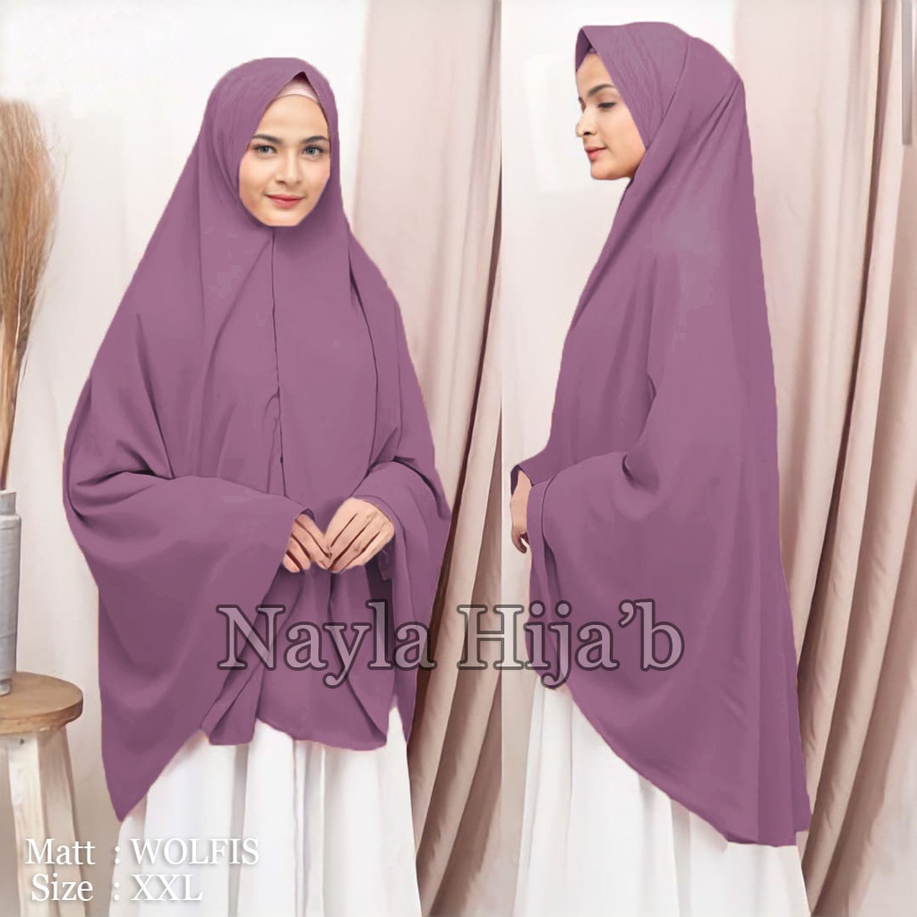 PROMO KHIMAR WOLFIS Bergo Wolfis Jilbab Simpel Pet Antem Wolfis Kerudung Bergo Murah Nayla Hijab