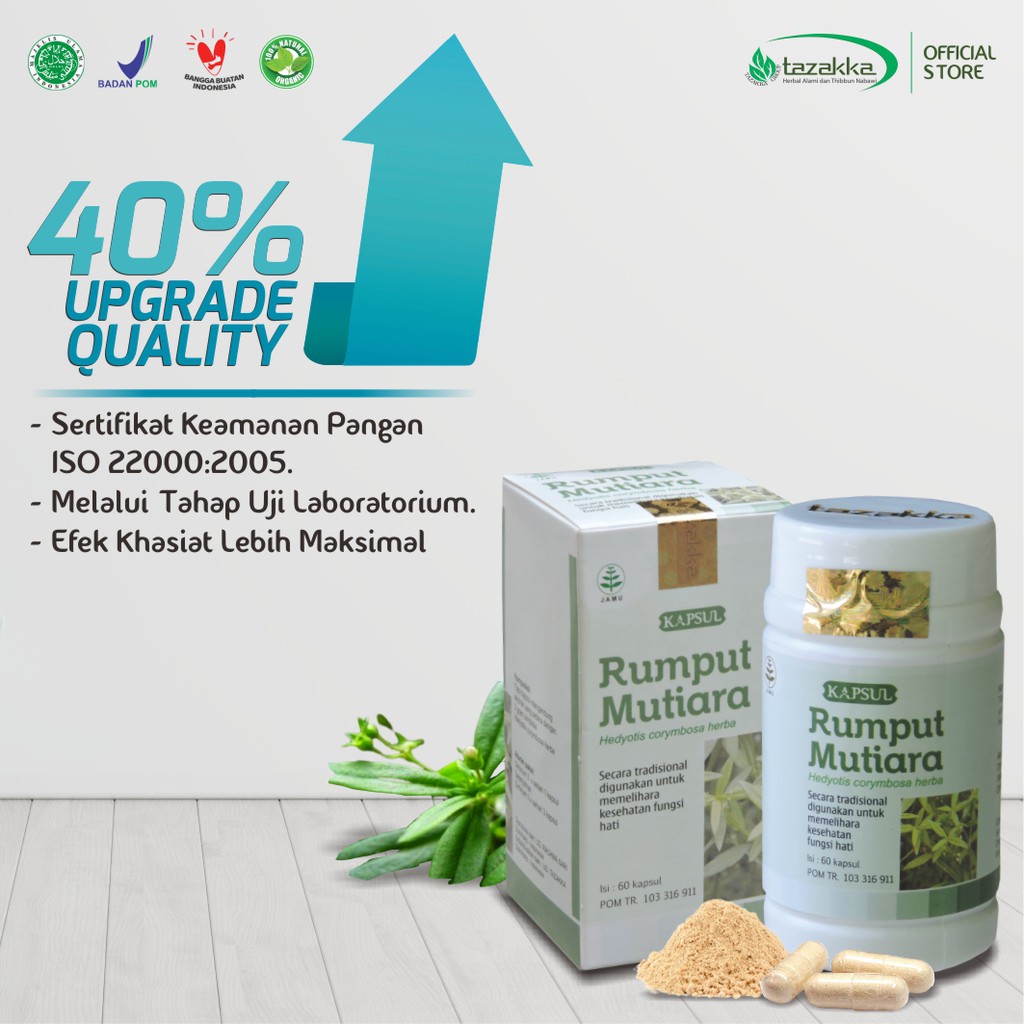 OBAT AMANDEL | OBAT Herbal RUMPUT MUTIARA Tazakka isi 60 Kapsul | Kapsul Herbal HALAL BPOM ORIGINAL