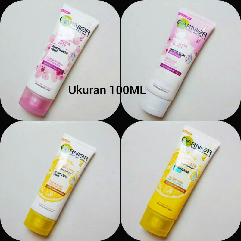 GARNIER Light Complete Facial SCRUB / FOAM / SAKURA WHITE 100ML