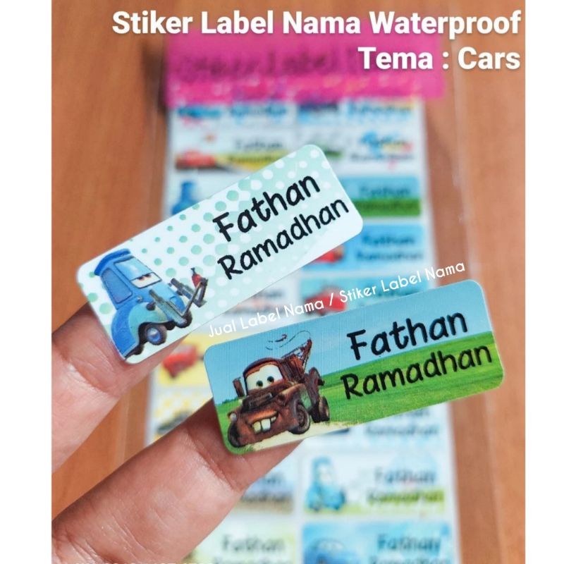 

CARS ~ STIKER LABEL NAMA WATERPROOF / LABEL NAMA / STICKER LABEL / STIKER WATERPROOF