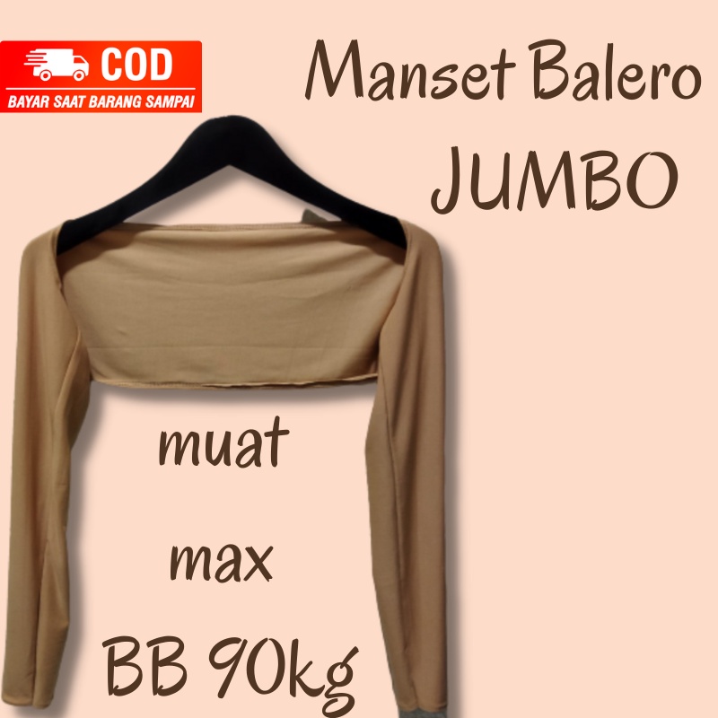 Manset Sambung Bolero Jumbo Bahan Spandek Premium Muat Sampai BB 90 kg Dalaman Baju Muslim Wanita Handsock Lengan Sambung Wanita