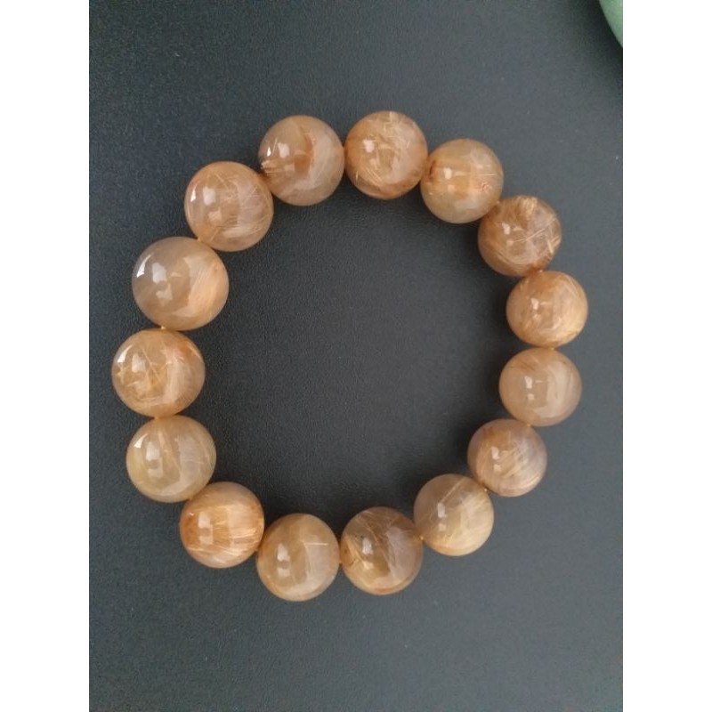 Gelang rambut cendana serat emas 12mm