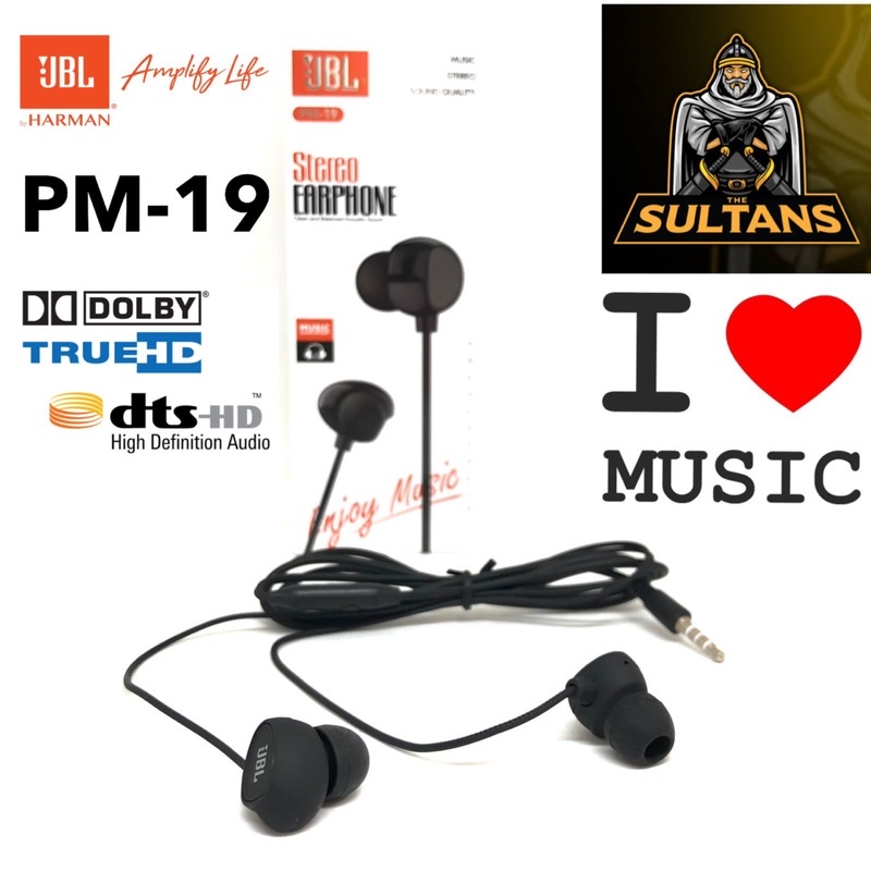 Ready Stok Headset J-PM-19 Earphone Stereo Handsfree Vibox PM19 Super Bass Pure Bass