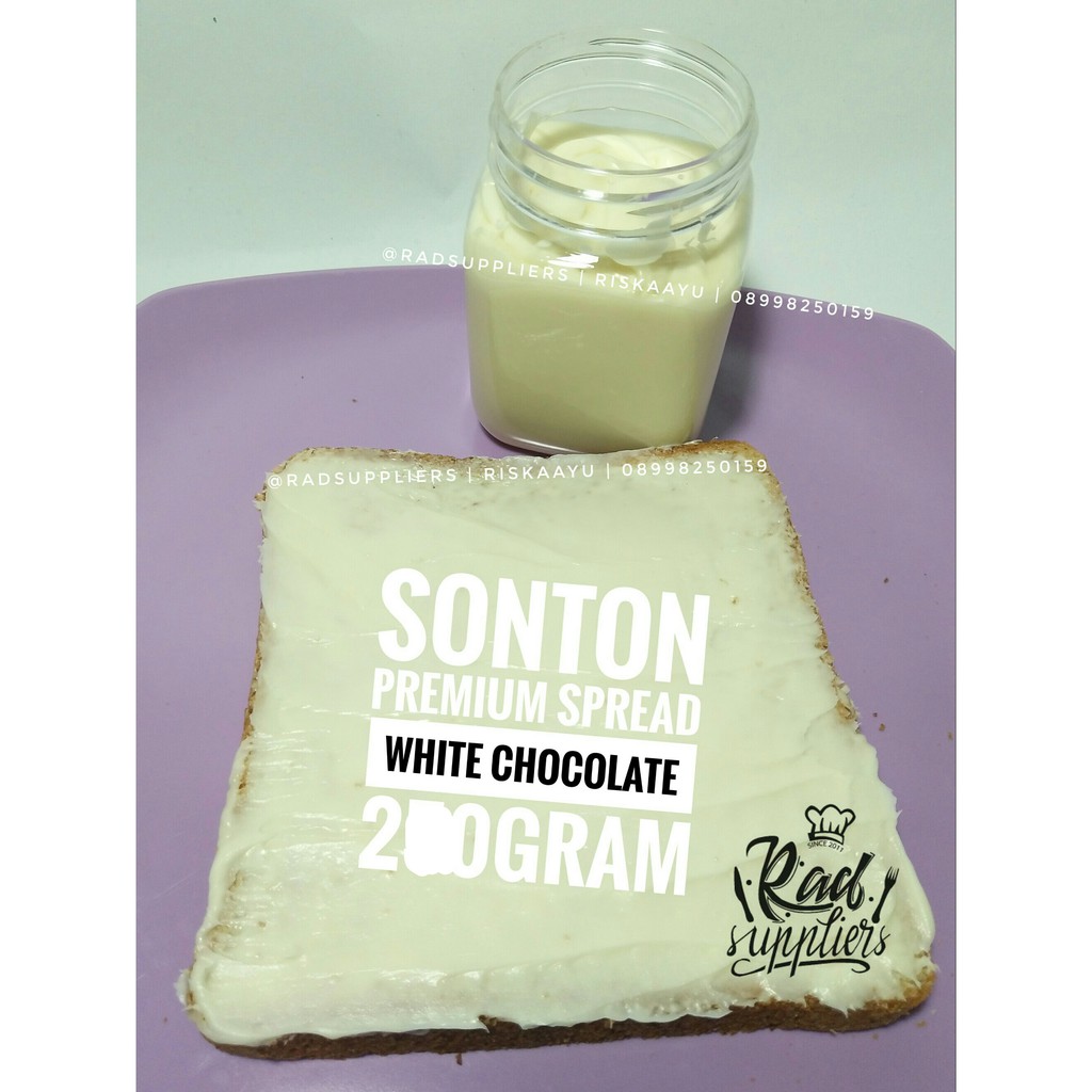 Sonton Premium Spread White Chocolate 200gram, kemasan repack spesia radsuppliers..BEST SELLER