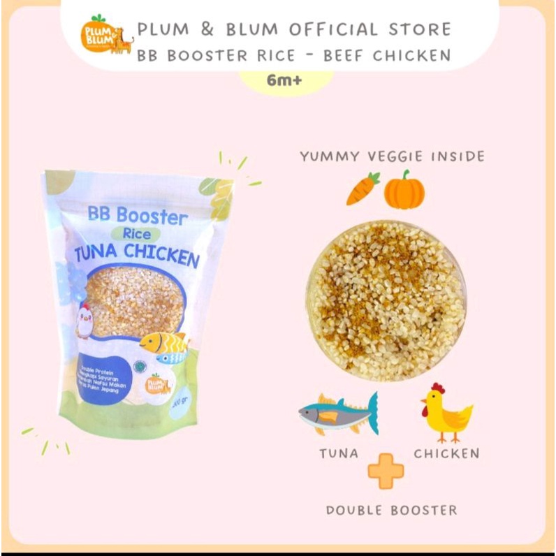 Plum and Blum BB Booster Rice MPASI Plum &amp; Blum Butter Rice Beef curry Tuna Chicken Beef