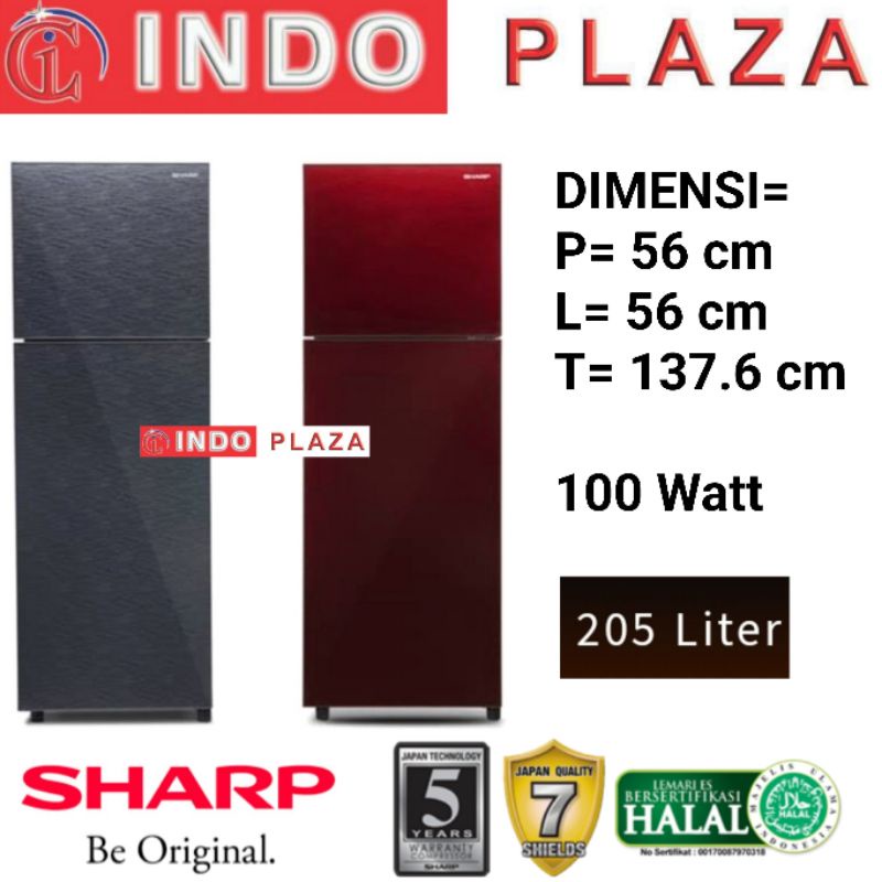 KULKAS SHARP 2 PINTU SJ-246XG Model pintu kaca