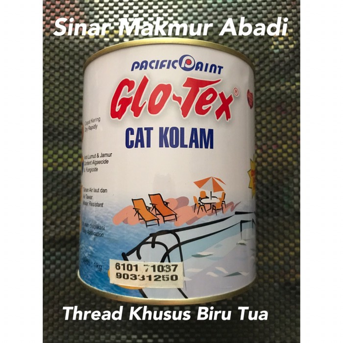 Cat Kolam Ikan Glotex Thread Khusus Warna Biru Tua 1l Shopee Indonesia