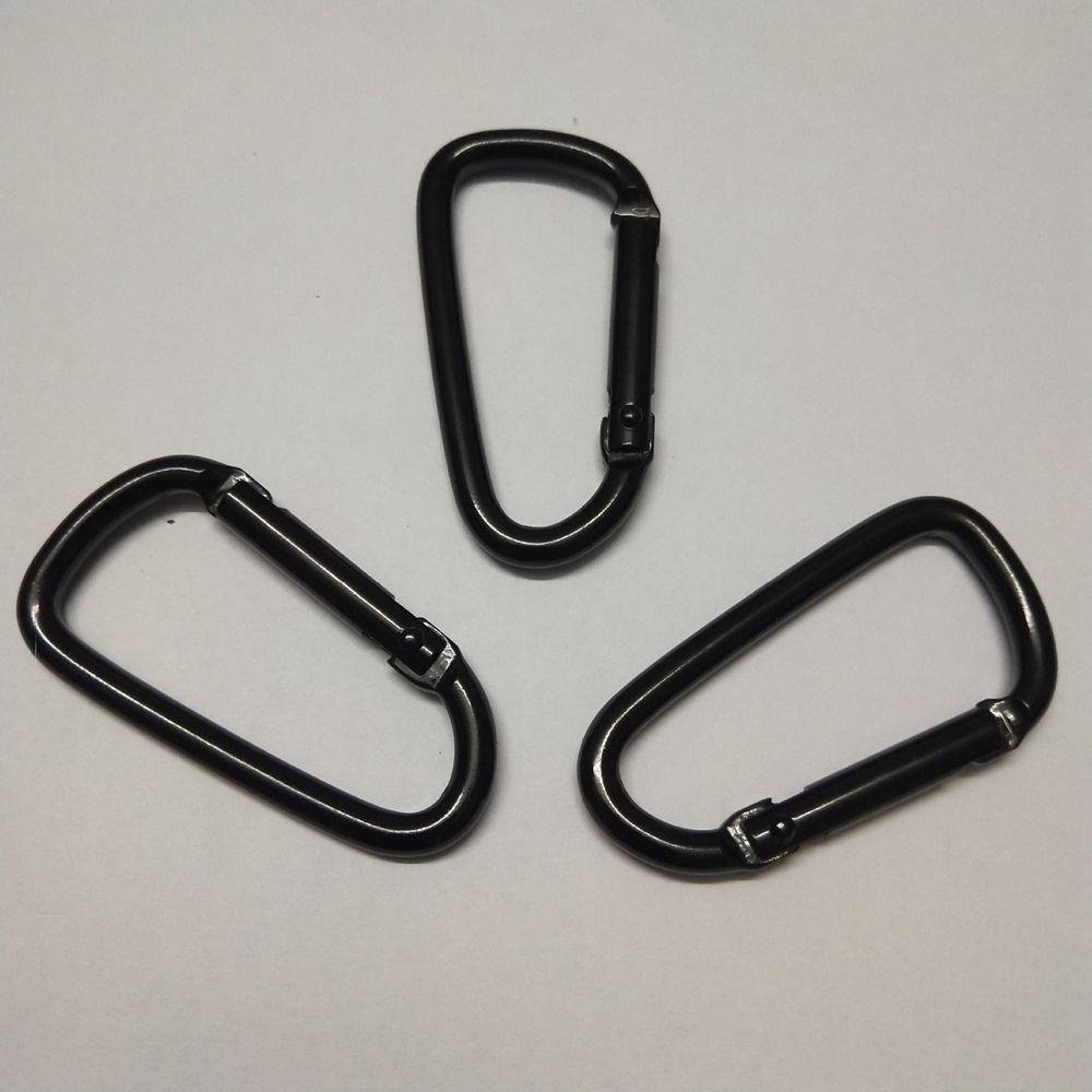 Chookyy1 /5 /10pcs Warna Hitam Tombol Panjat Hitam Olahraga Luar Ruangan Warna Hitam Peralatan Aluminium Alloy Carabiner