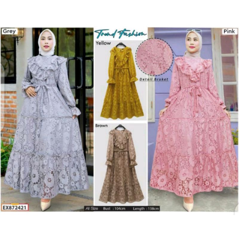 GAMIS EXTU BROKAT IMPORT TERBARU / DRESS BRUKAT EXTU