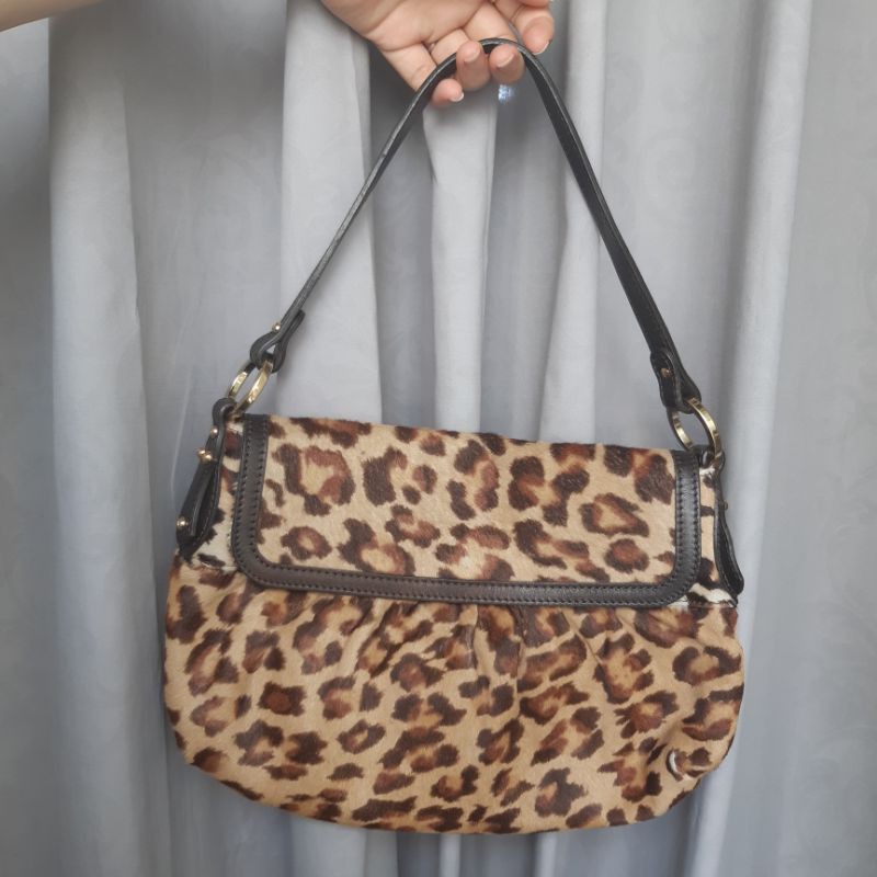 PL Preloved Tas Fendi Authentic Leopard Vintage Club Shoulder Bag