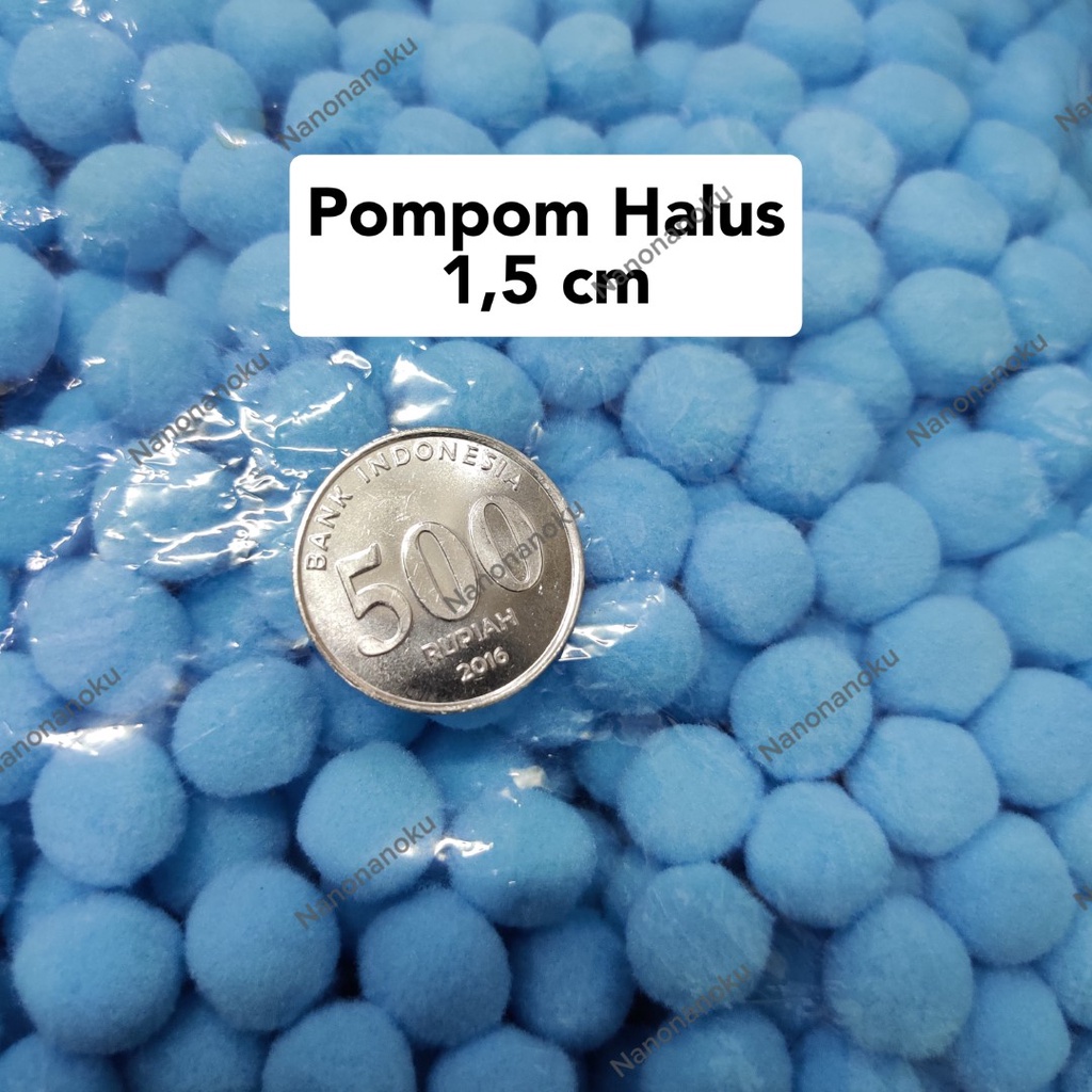 [100 pcs] Pompom HALUS 1,5 cm Bola Bulu Craft