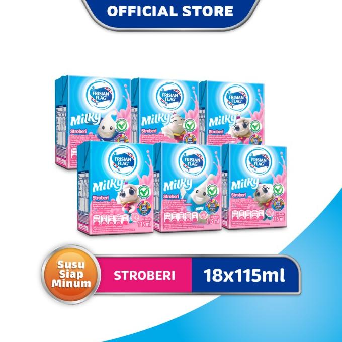 

(BISA COD) Frisian Flag Milky Zuzhu Susu UHT Strawberry 115ml [18 pcs] BOOM SALE Kode 1276