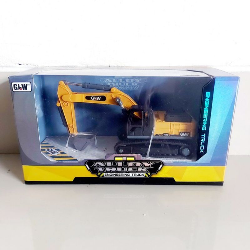 Diecast Truck Excavator Alloy - Miniatur Truk Beko Keruk Kontruksi