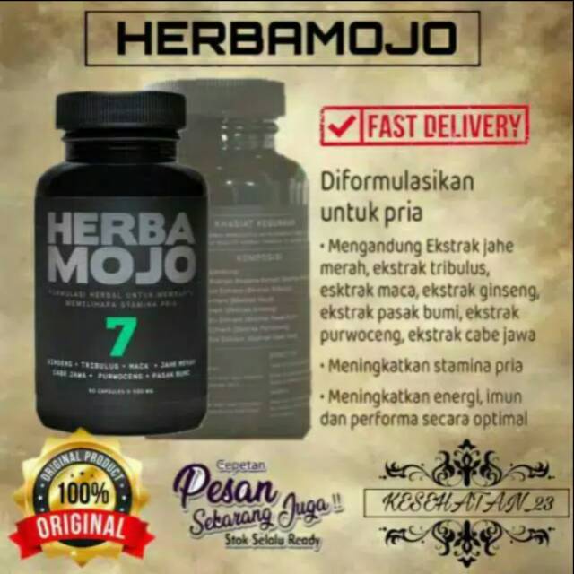 HerbaMojo - Herba Mojo7 Asli 100% Obat Meningkatkan Stamina Pria Kuat Lama