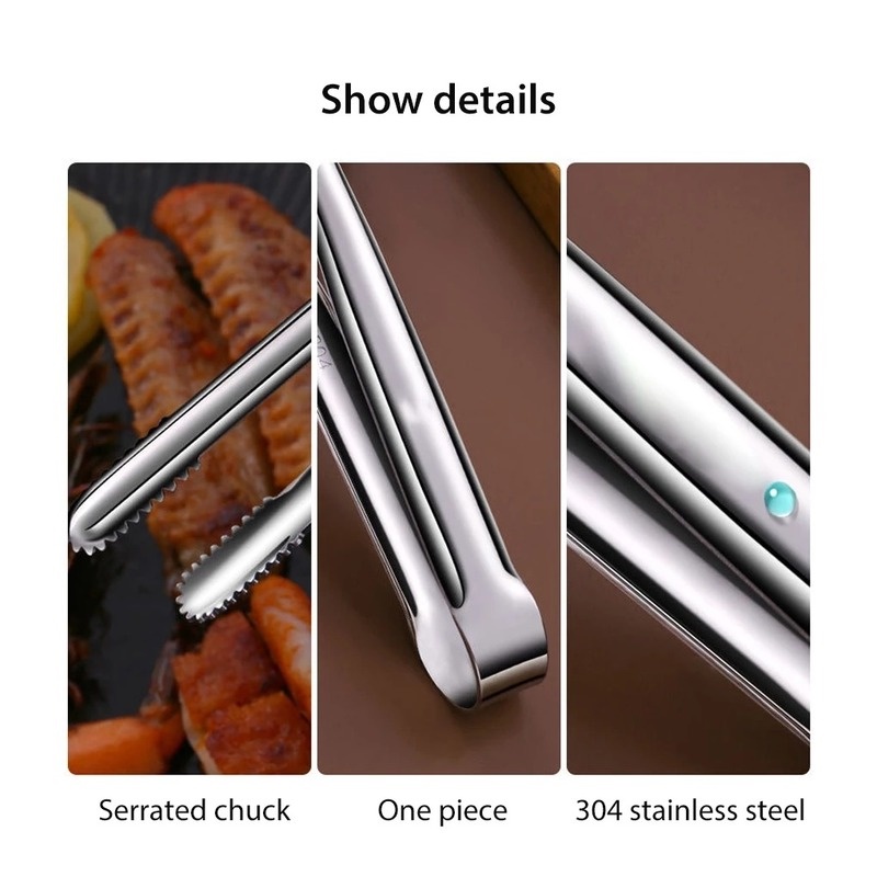 Klip Penjepit Makanan Multifungsi Bahan Stainless Steel Untuk Bbq