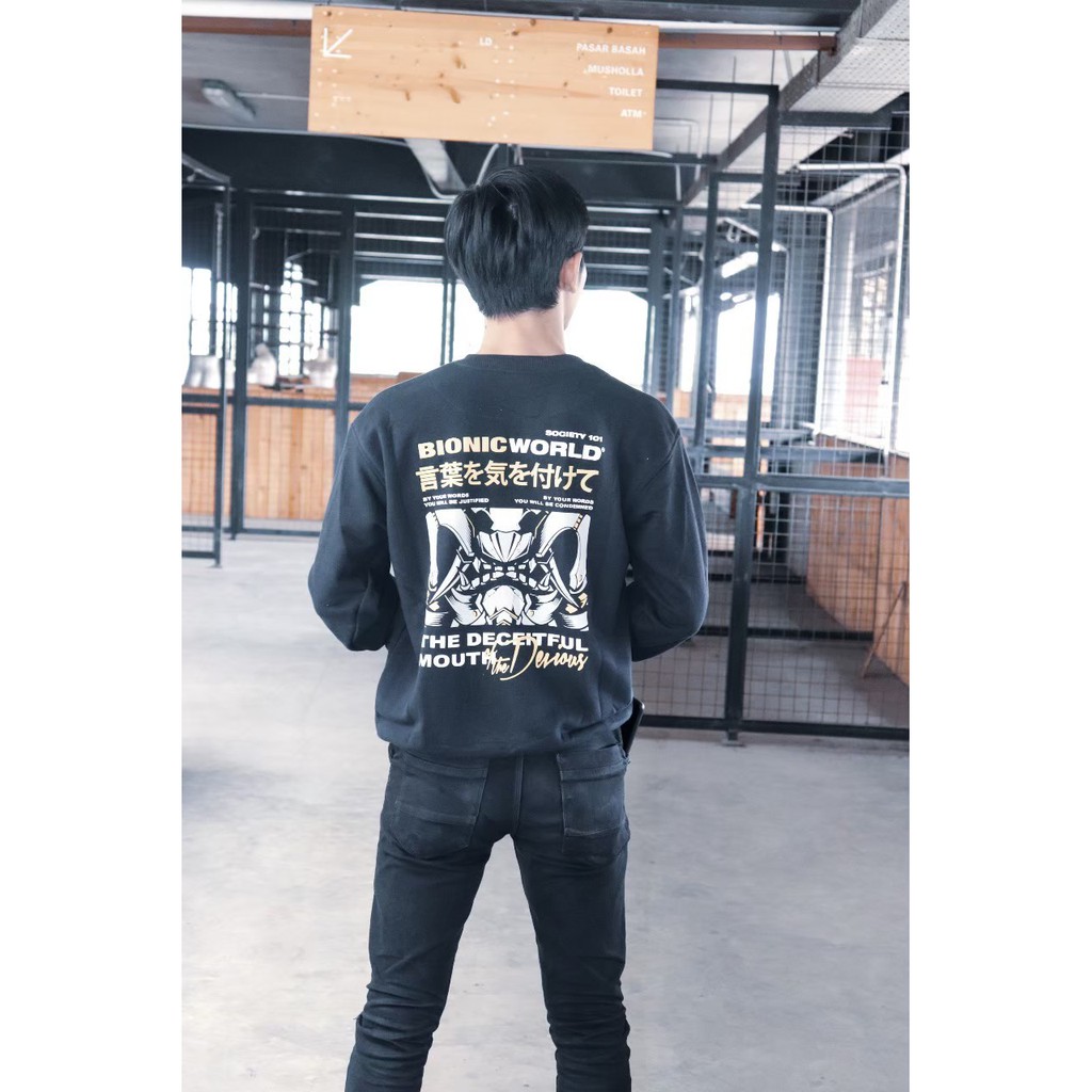 CREWNECK MOTIF SIMPLE / CREWNECK HITAM SIMPLE / JAKET CREWNECK UNISEX / CREWNECK PRIA