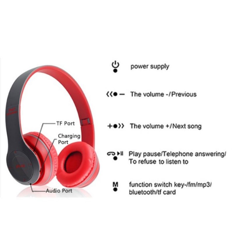 headphone bluetooth p47 headset bando bluetooth bazz dan stereo