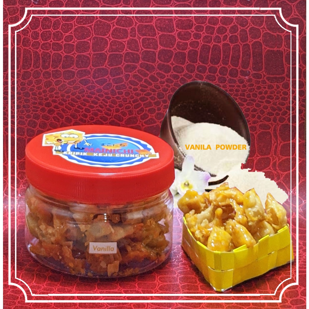 

Kripik Keju Mainichi Rasa Vanilla chruncy Krispi Cemilan Snack Home made enak garing