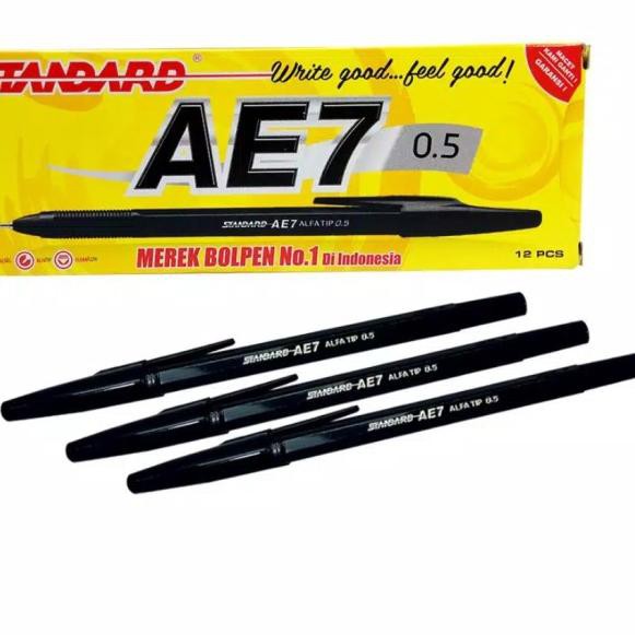 

Ω Pulpen Standard AE7 0.5mm - 12 pc - Hitam ✻