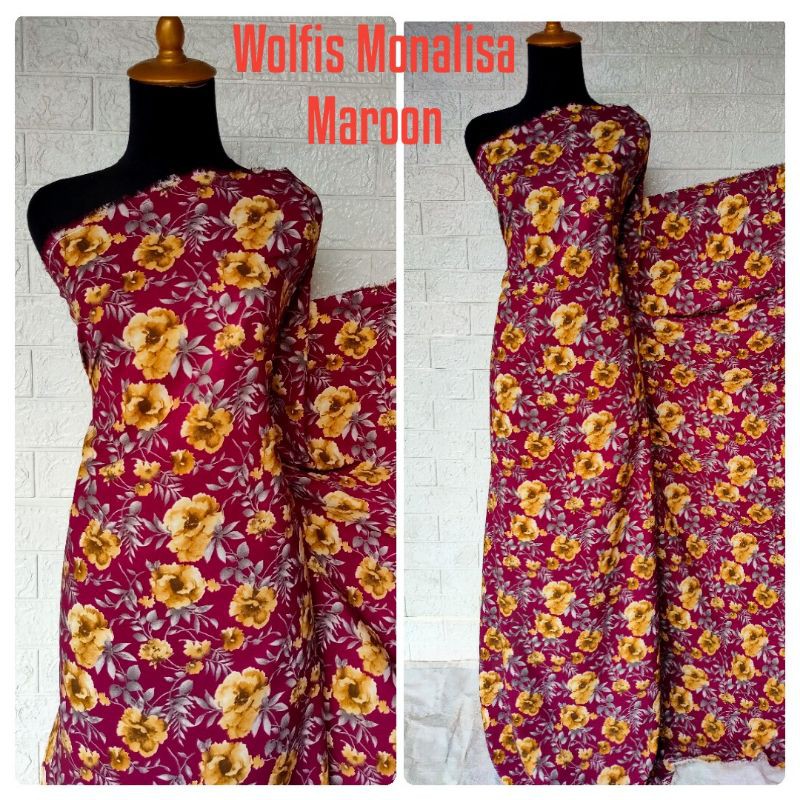 Kain Wolfis Monalisa motif Mawar harga per 0.5m