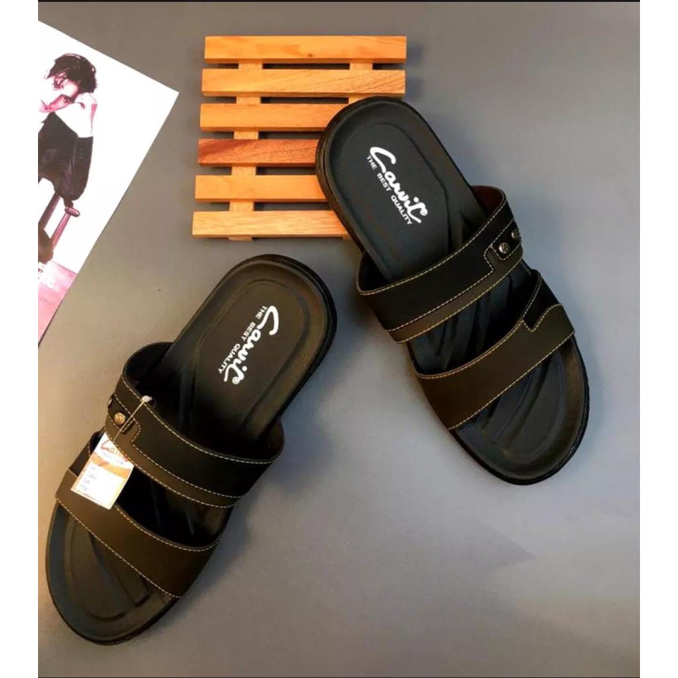 Sandal Pria New Design/Sandal Casual/Sandal Jepit/Sandal Slop/Carvil Coklat