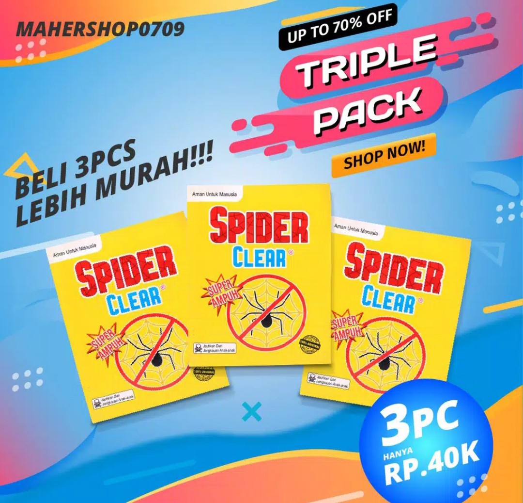 Spider Clear Obat Pembasmi Laba Laba Sachet Super Ampuh Murah Triple Pack Lebih Hemat