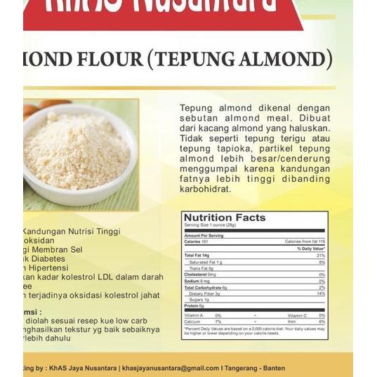 

TERBAIK Tepung Keto Almond KhAS Jaya Nusantara (Almond Flour) Premium Quality GGD^
