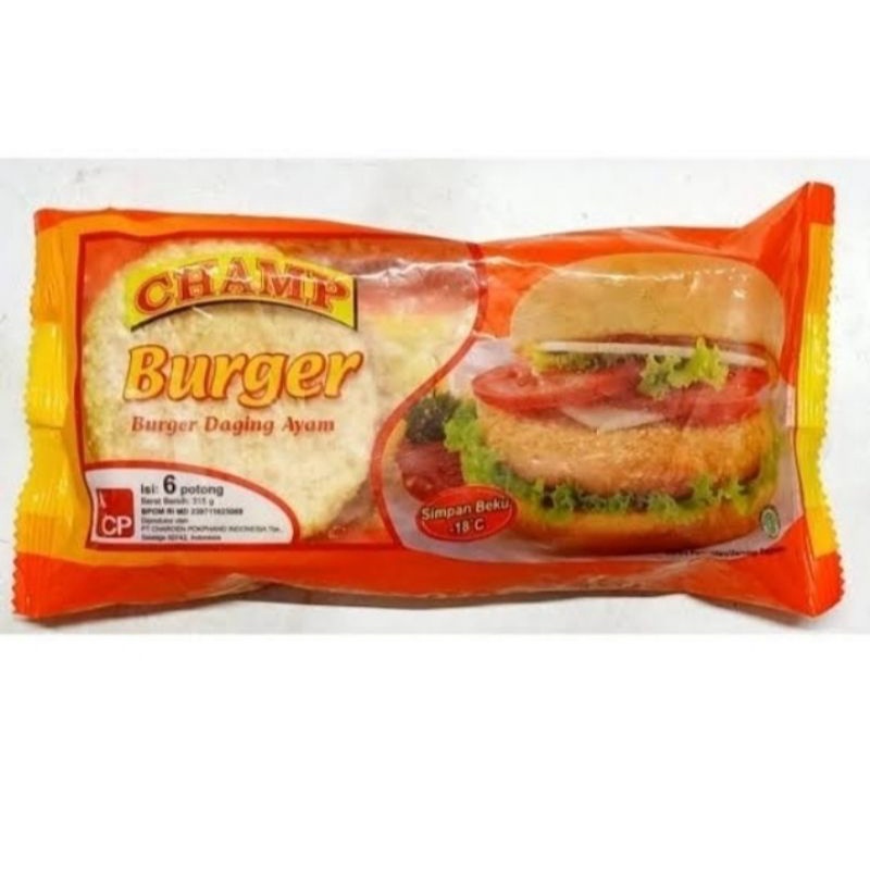 

champ burger ayam 315 gr isi 6