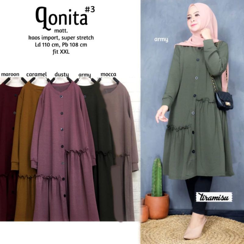 Baju Atasan Wanita Blouse Muslim  Qonita #3 Tunik Tiramitzu