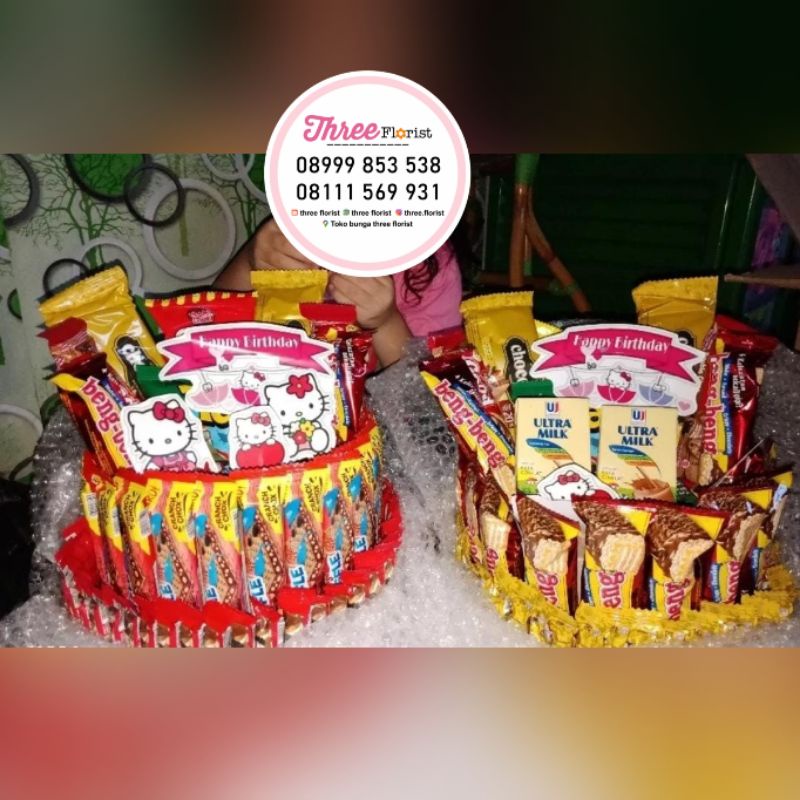 snack tart bentuk cake / snack ulangtahun / snack souvenir ulangtahun / hadiah ulangtahun / hadiah u